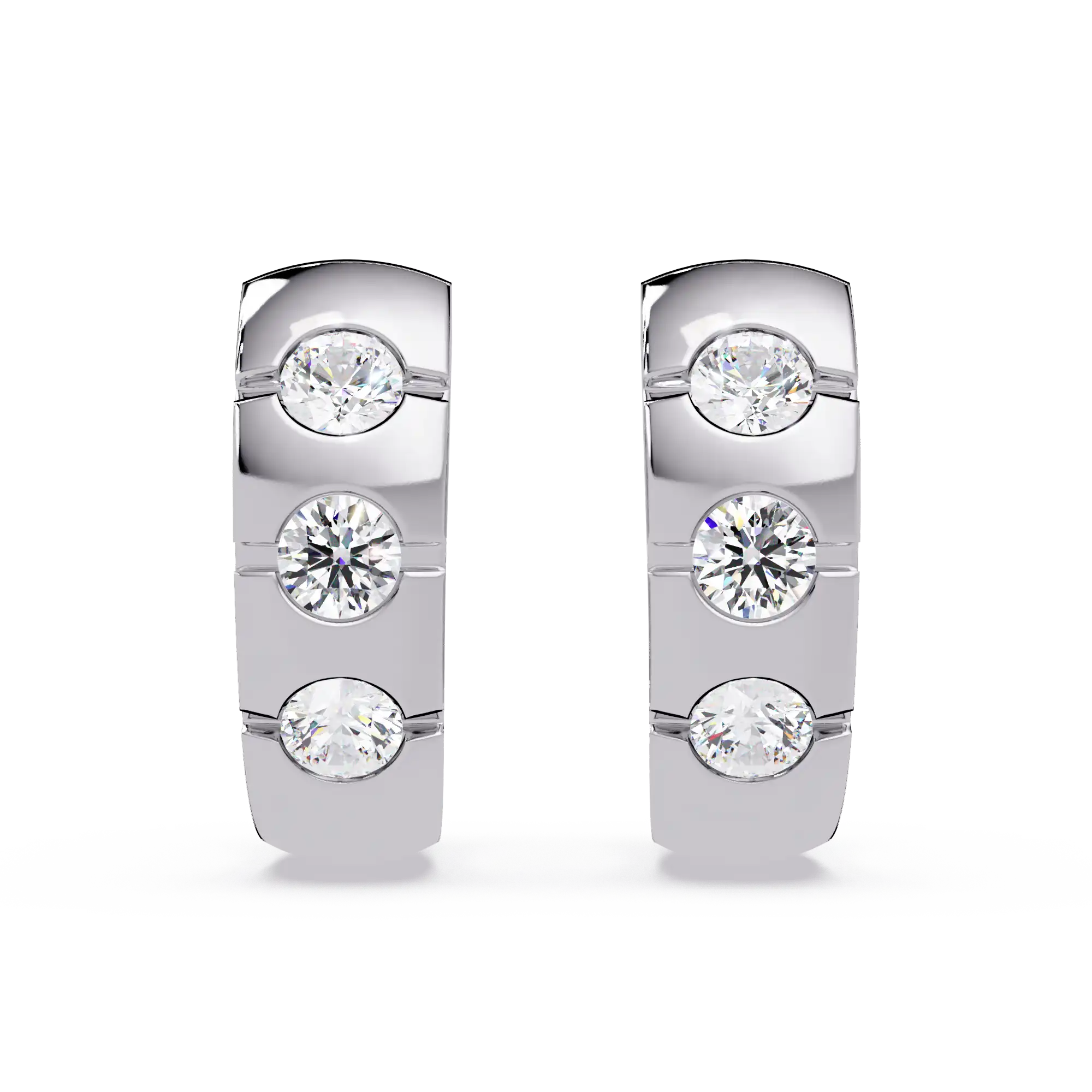 1 Carat Lab Grown Diamond Channel Set Hoop Earrings