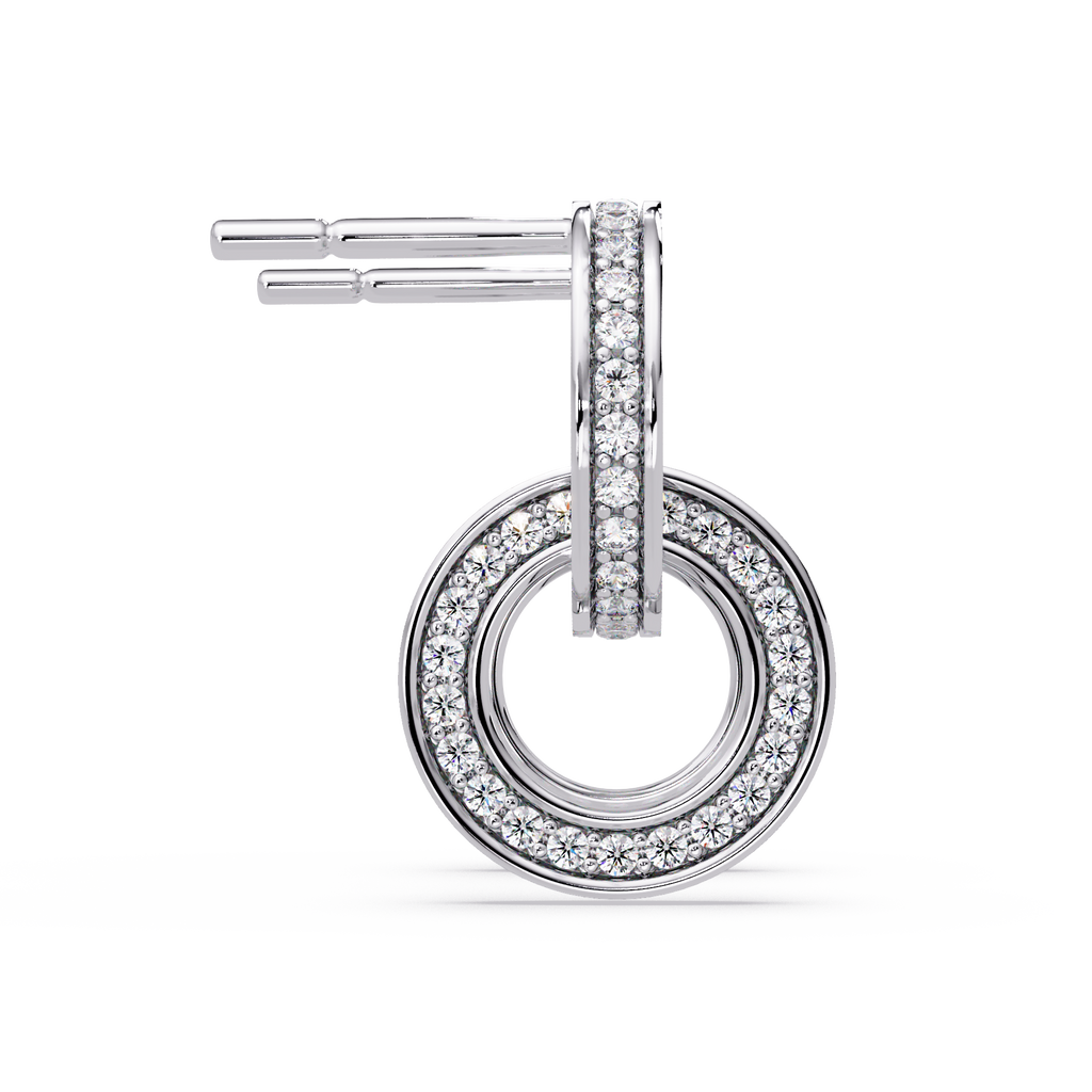 0.75 Carat Lab Grown Diamond Double Circle Earrings