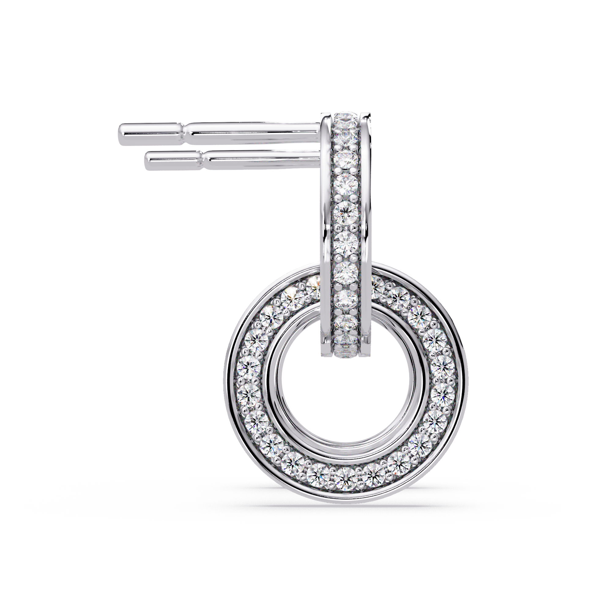 0.75 Carat Lab Grown Diamond Double Circle Earrings