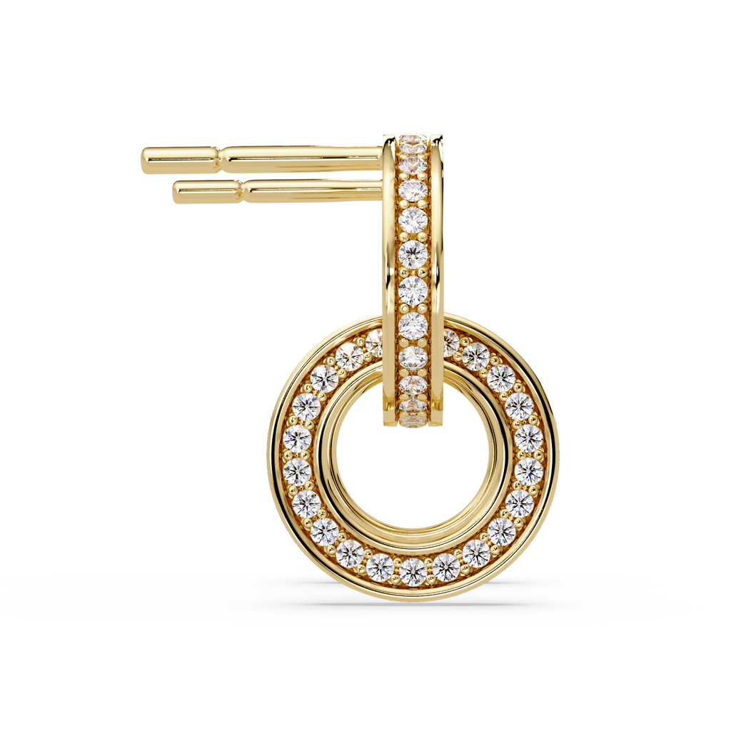 0.75 Carat Lab Grown Diamond Double Circle Earrings