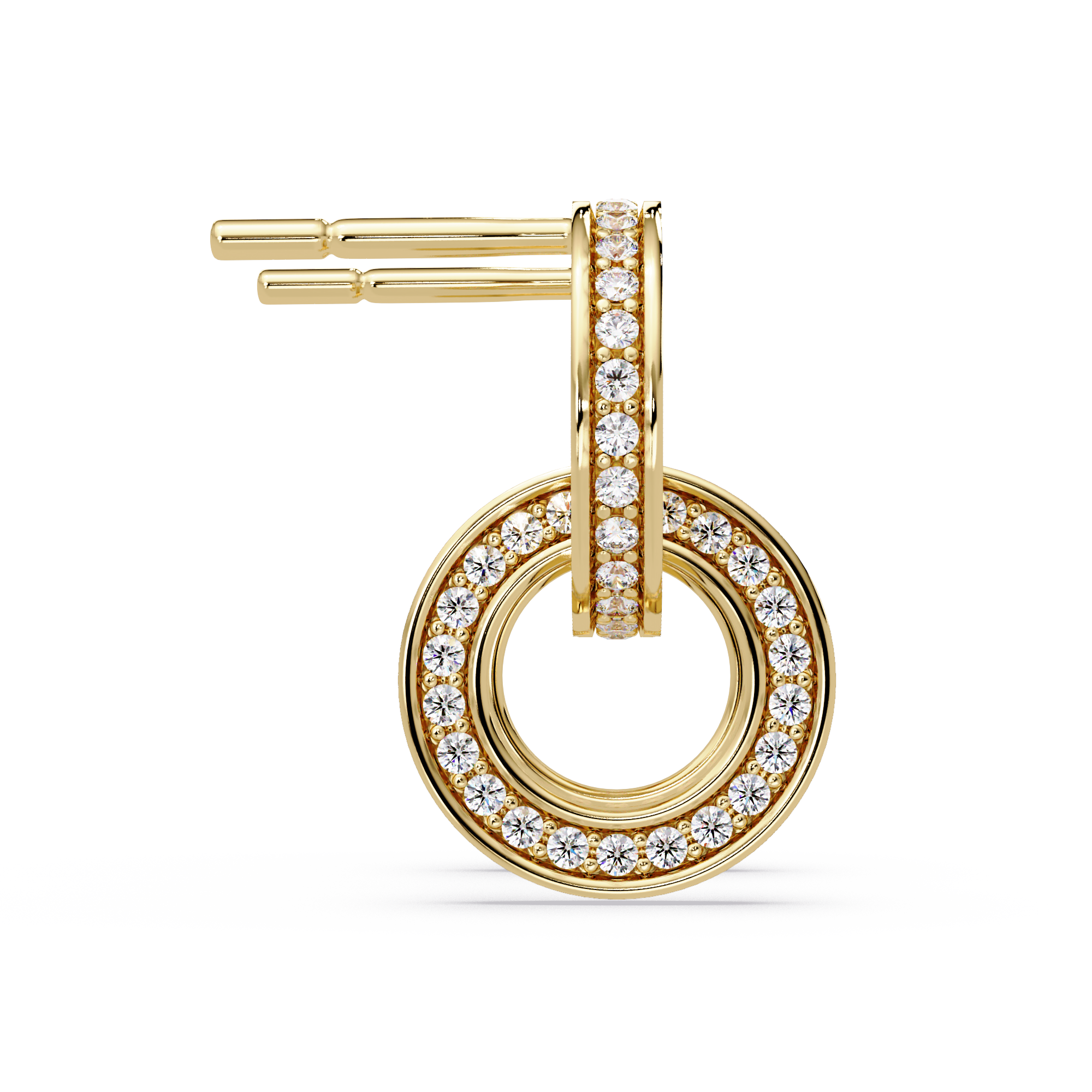 0.75 Carat Lab Grown Diamond Double Circle Earrings