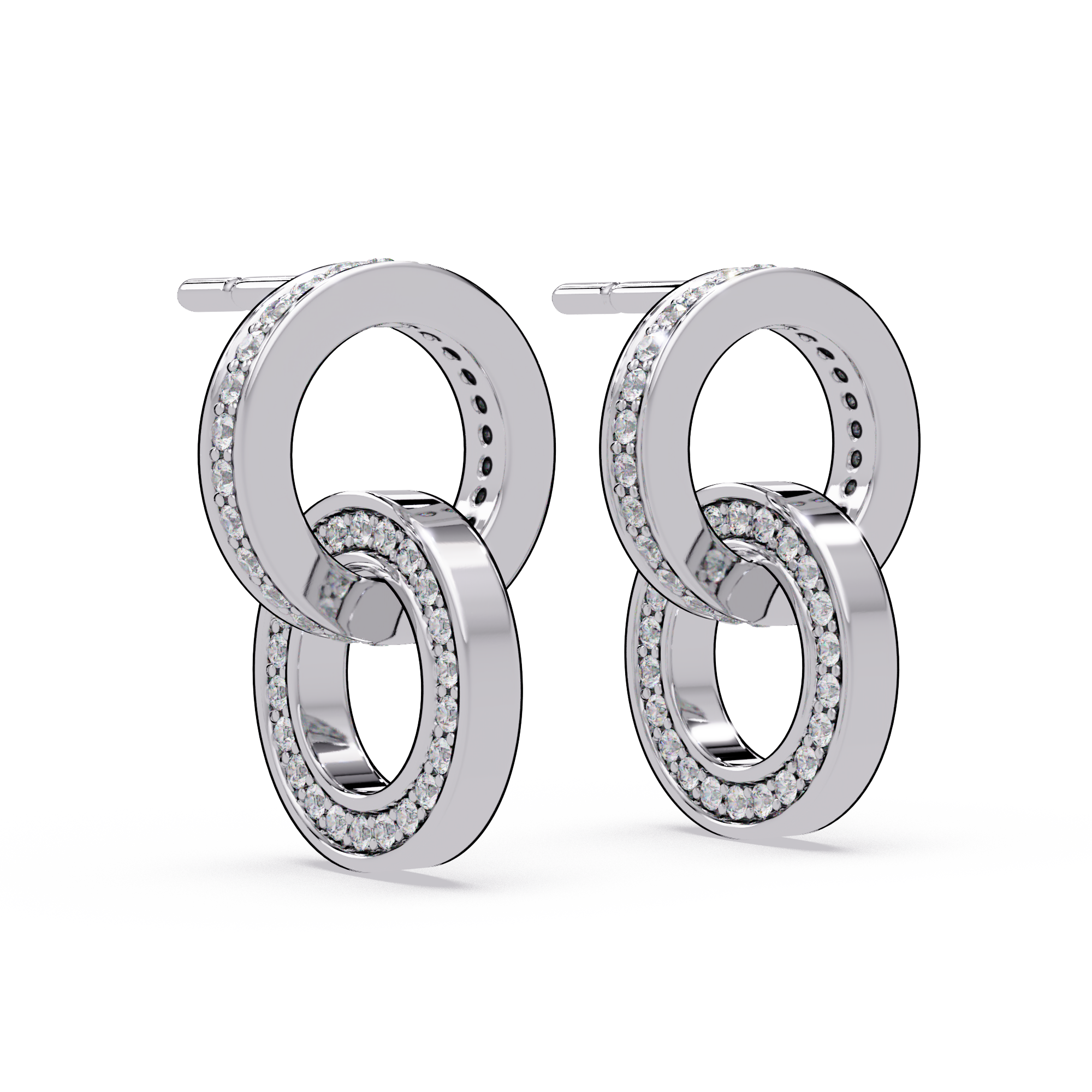 0.75 Carat Lab Grown Diamond Double Circle Earrings