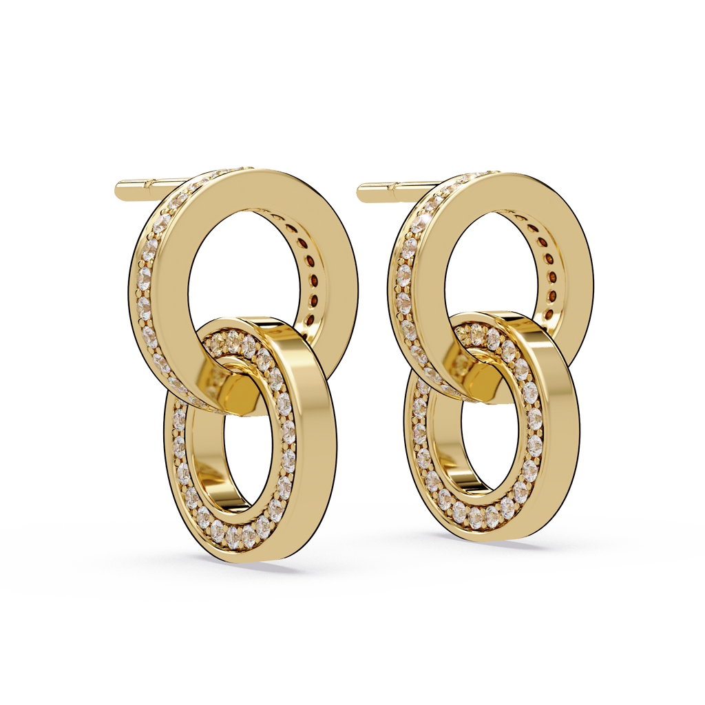 0.75 Carat Lab Grown Diamond Double Circle Earrings