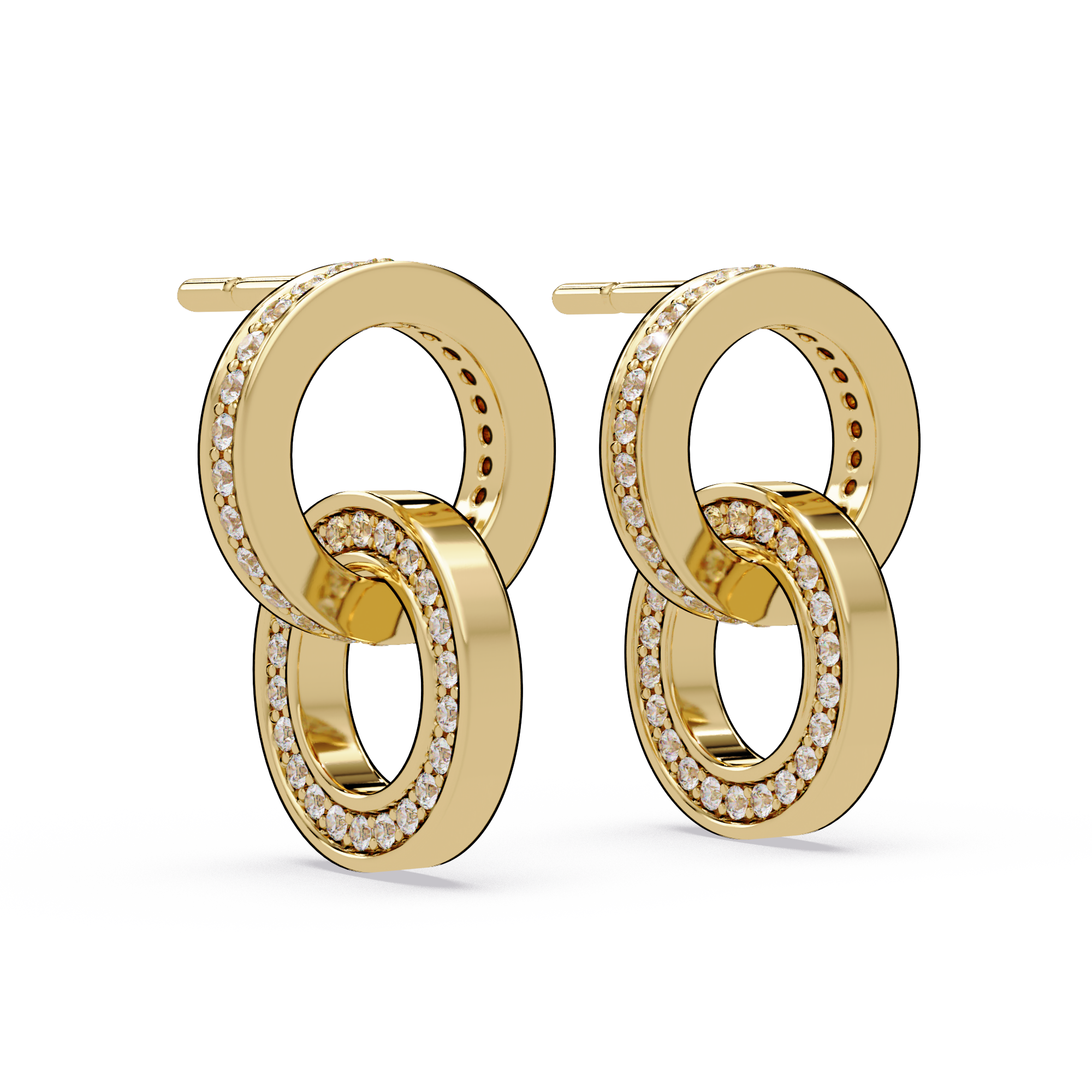 0.75 Carat Lab Grown Diamond Double Circle Earrings