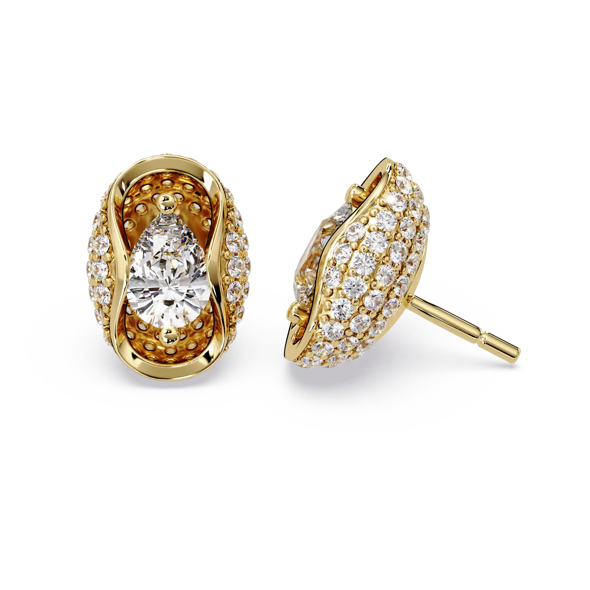 Pendientes tipo chaqueta con diamantes cultivados en laboratorio de 3,25 quilates