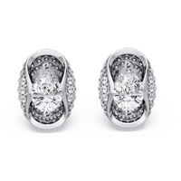 3.00 Carat Lab Grown Diamond Pear & Pavé Earrings