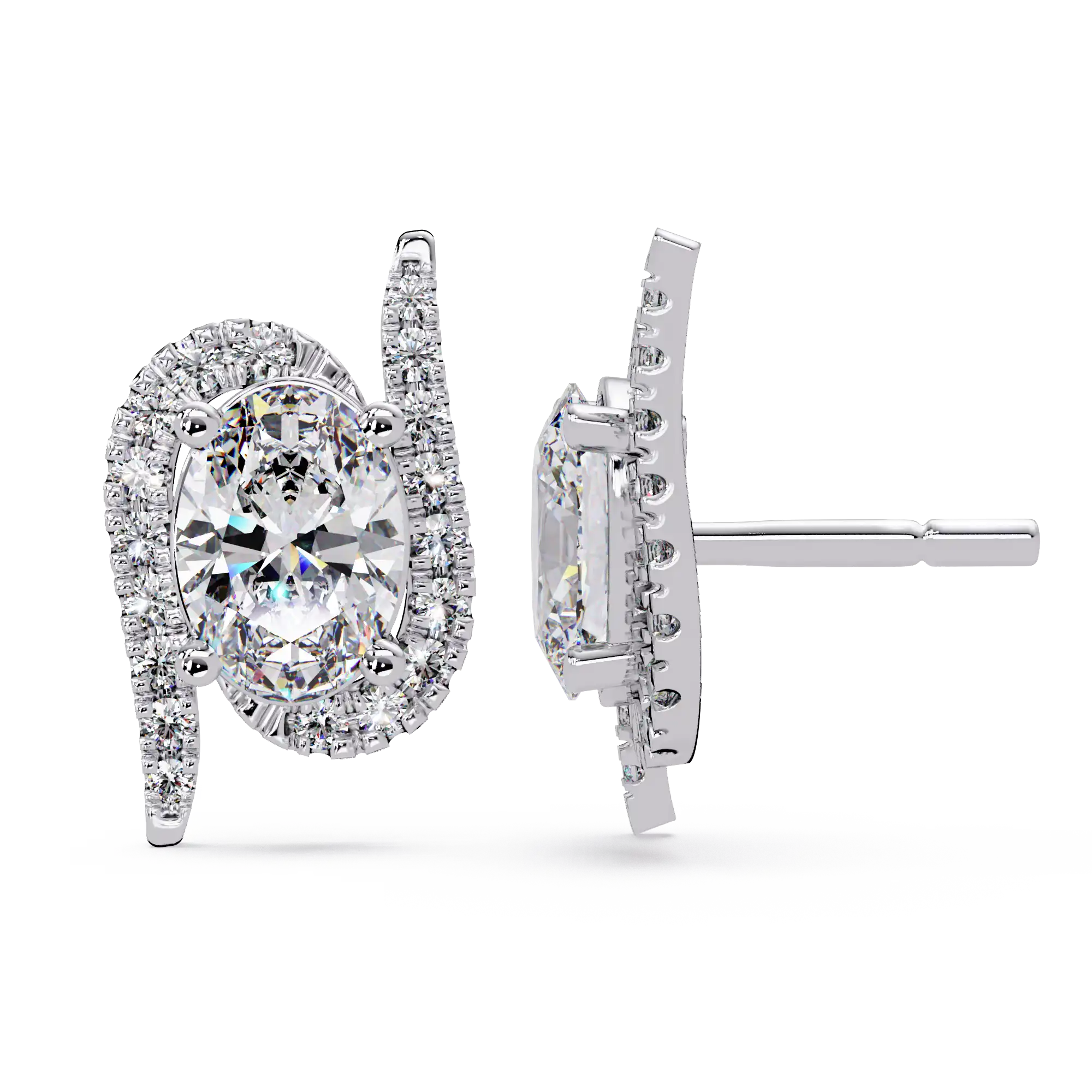 Pendientes tipo chaqueta con diamantes cultivados en laboratorio de 3,25 quilates