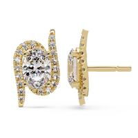 1.75 CT Oval Halo Lab Grown Diamond Earrings