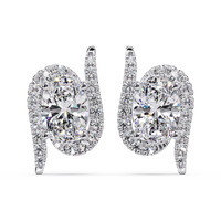 1.75 CT Oval Halo Lab Grown Diamond Earrings