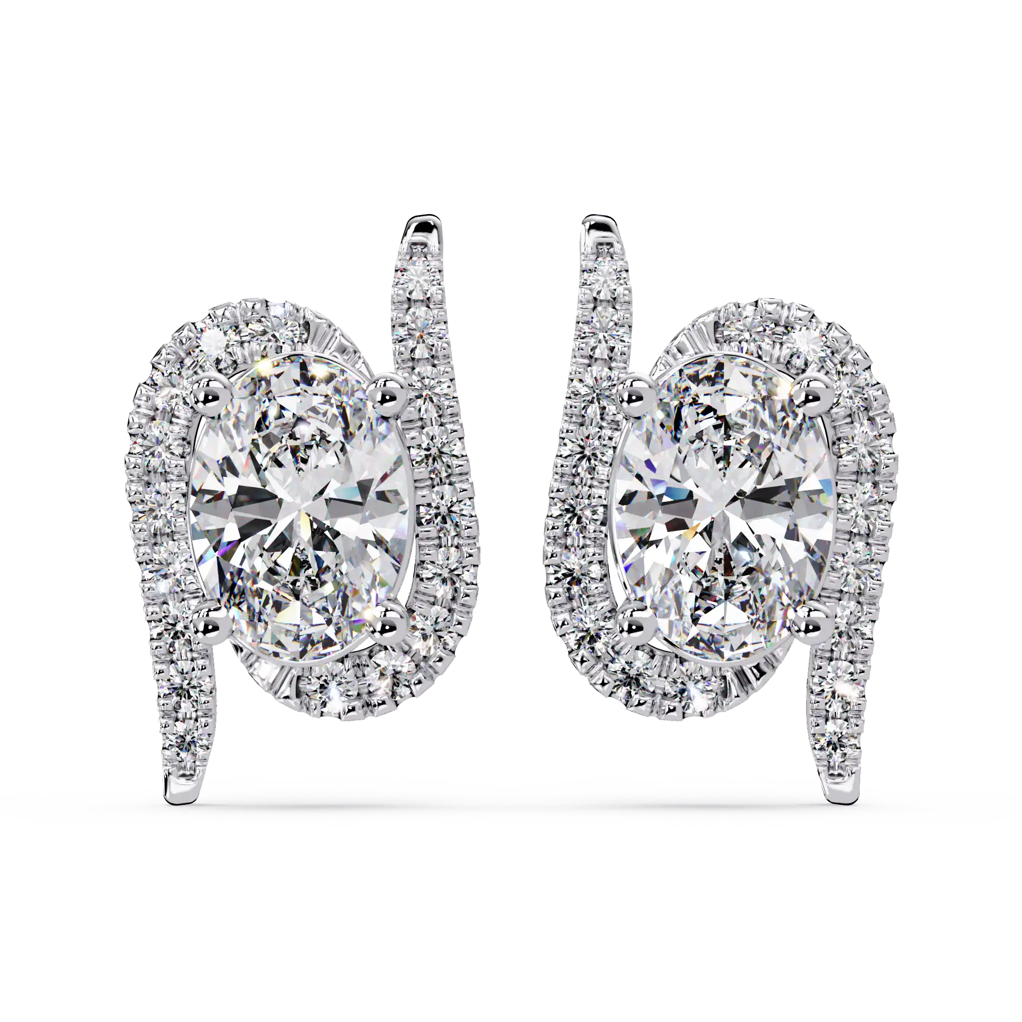 Pendientes tipo chaqueta con diamantes cultivados en laboratorio de 3,25 quilates