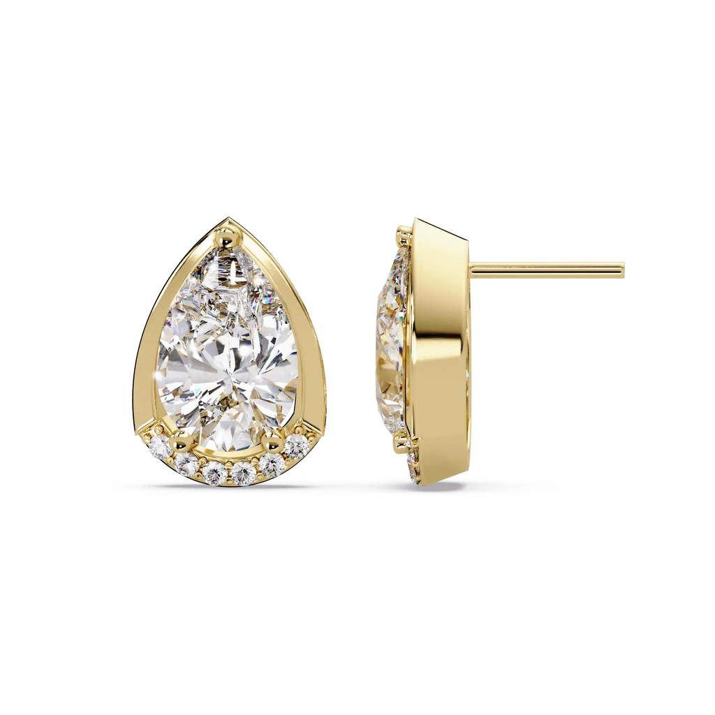 3.00 CT Pear Cut Lab Grown Diamond Earrings