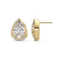 3.00 CT Pear Cut Lab Grown Diamond Earrings