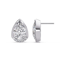 3.00 CT Pear Cut Lab Grown Diamond Earrings