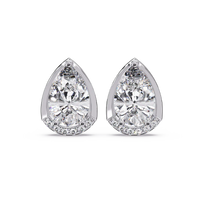 3.00 CT Pear Cut Lab Grown Diamond Earrings