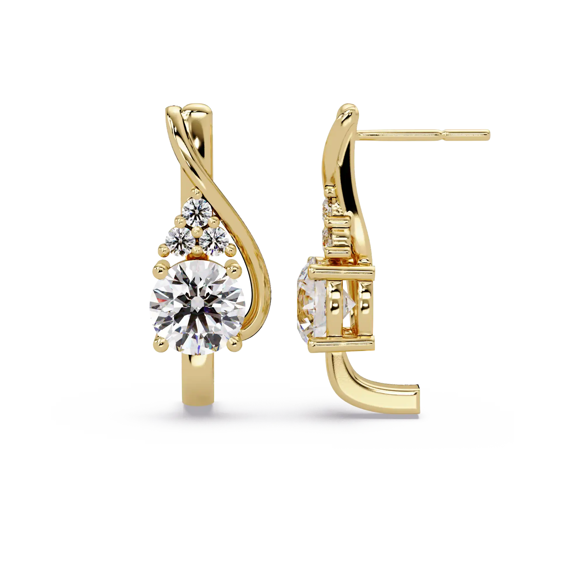 Pendientes tipo chaqueta con diamantes cultivados en laboratorio de 3,25 quilates