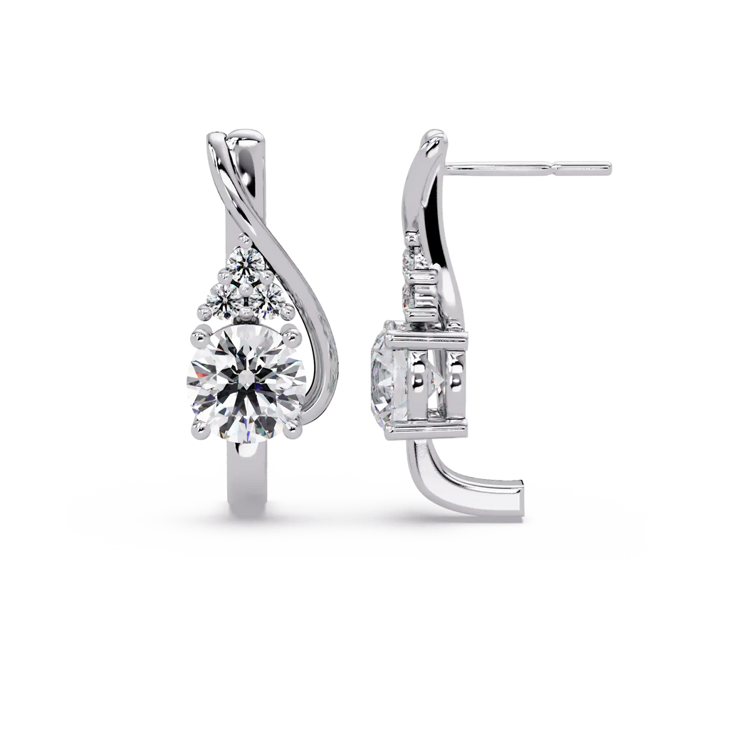 Pendientes tipo chaqueta con diamantes cultivados en laboratorio de 3,25 quilates