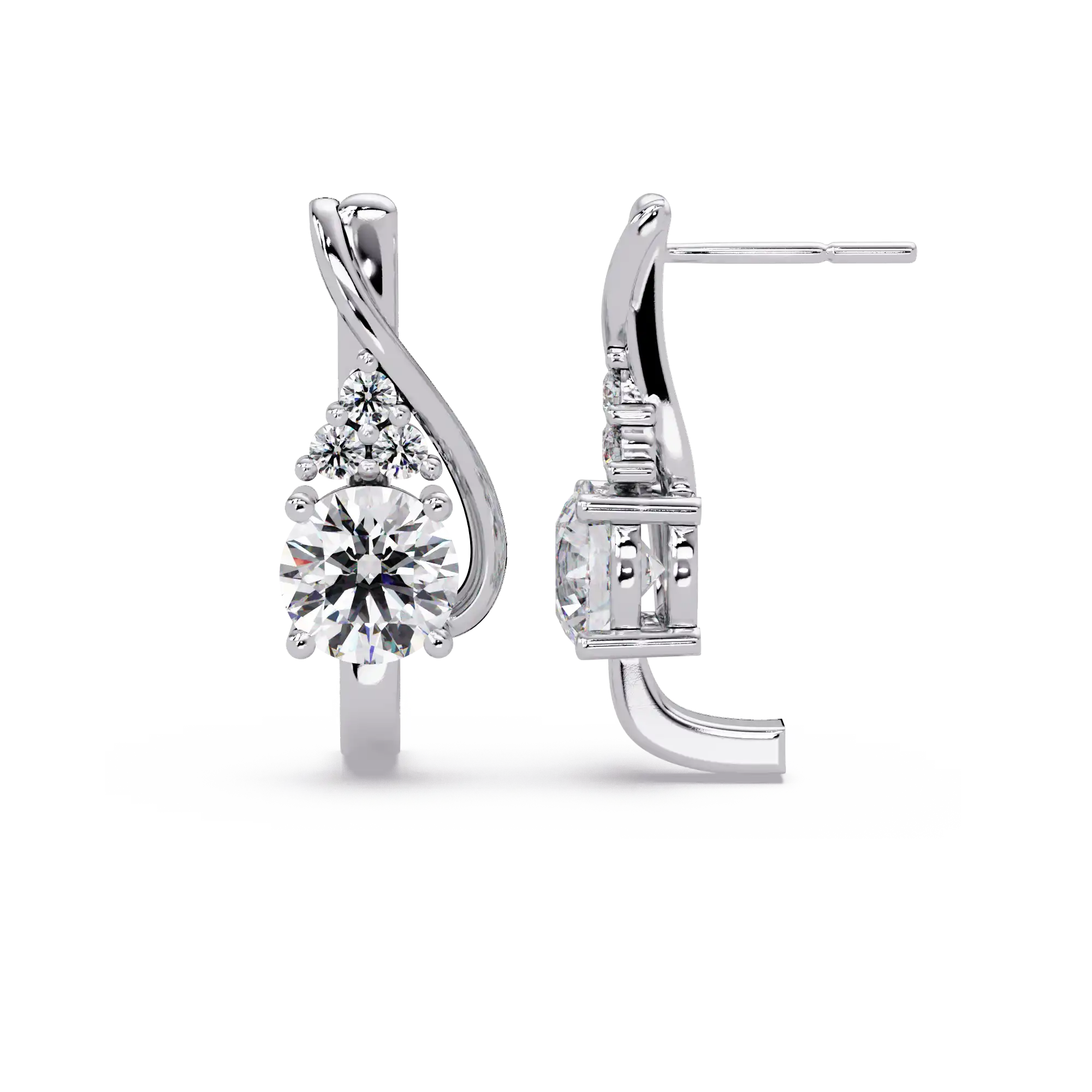 Pendientes tipo chaqueta con diamantes cultivados en laboratorio de 3,25 quilates