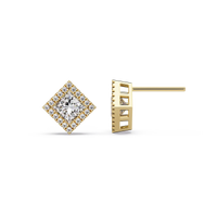 1.50 CT Princess Cut Halo Lab Grown Diamond Earrings