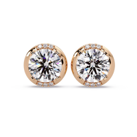 2.75 CT Bezel Set Round Lab Grown Diamond Earrings with Accents