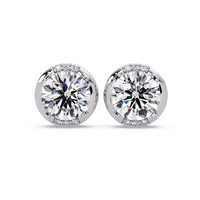 2.75 CT Bezel Set Round Lab Grown Diamond Earrings with Accents