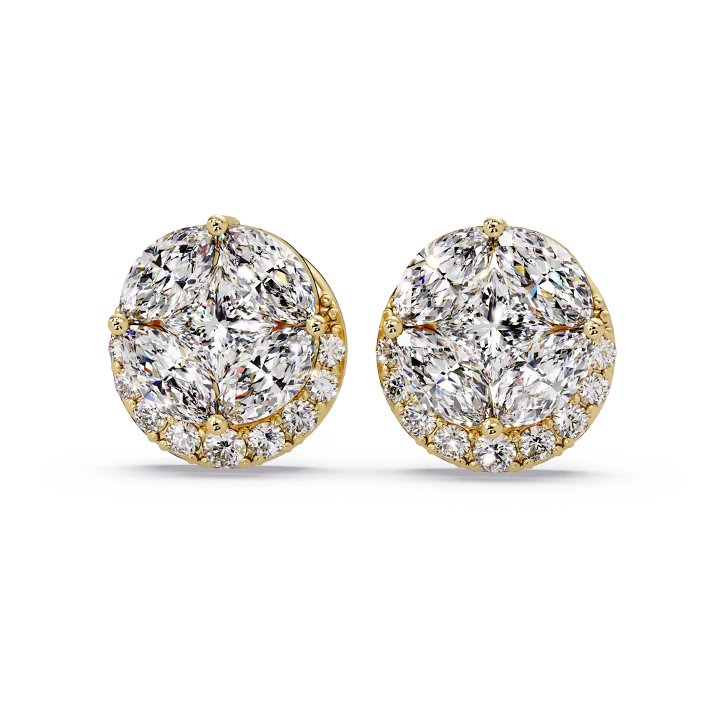 Pendientes tipo chaqueta con diamantes cultivados en laboratorio de 3,25 quilates