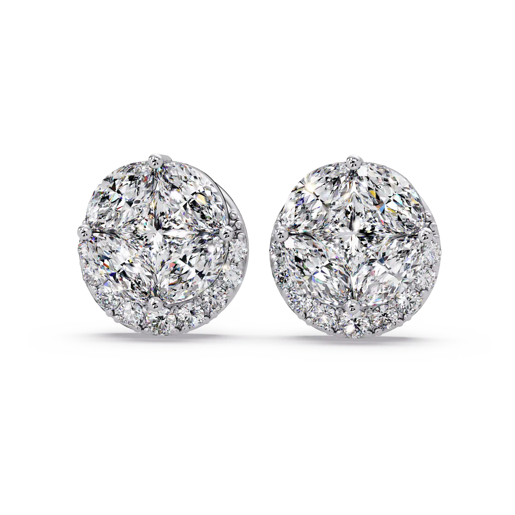 Pendientes tipo chaqueta con diamantes cultivados en laboratorio de 3,25 quilates