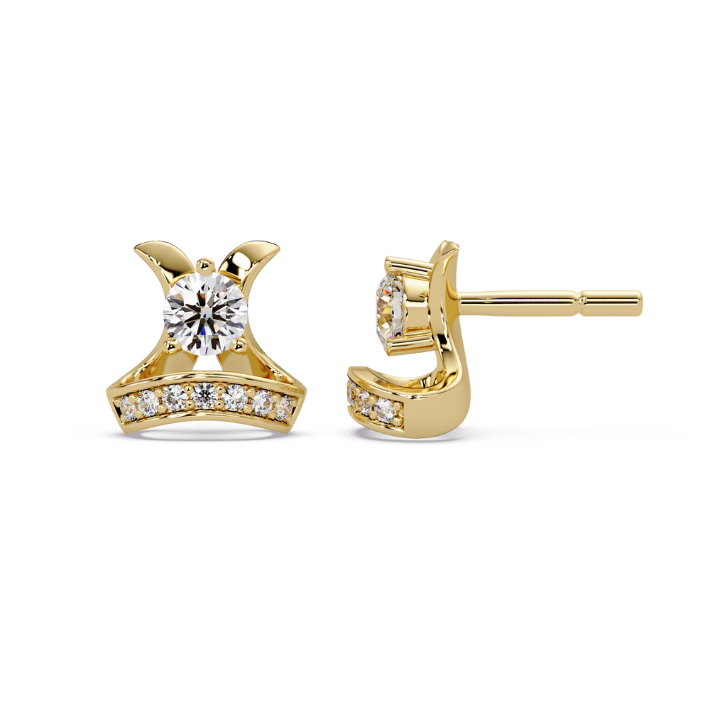 1.00 CT Designer Lab Grown Diamond Earrings with Pave Accents
