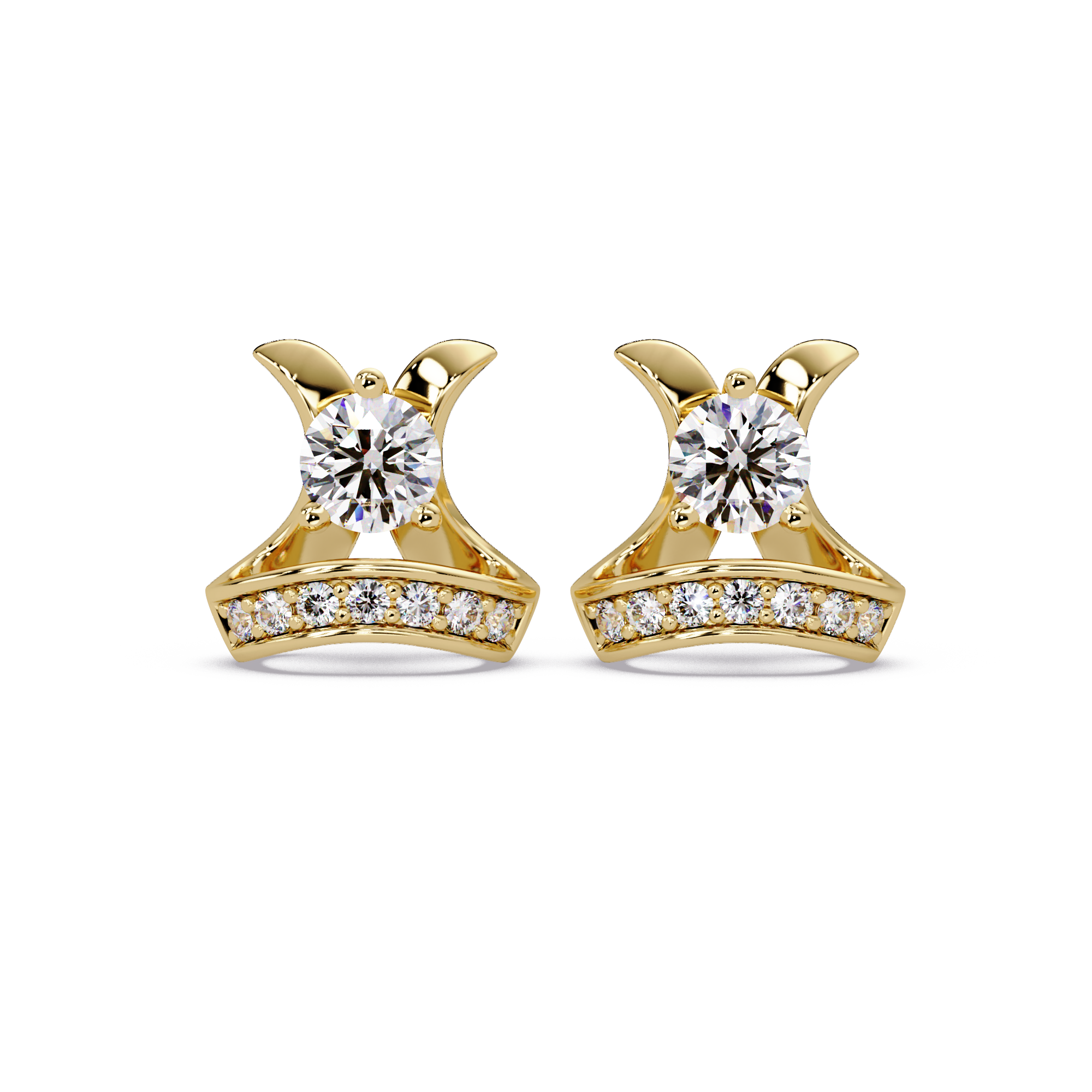 1.00 CT Designer Lab Grown Diamond Earrings with Pave Accents