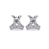 1.00 CT Designer Lab Grown Diamond Earrings with Pave Accents