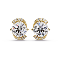 2.00 CT Round Cut Lab Grown Diamond Earrings with Accent Halo