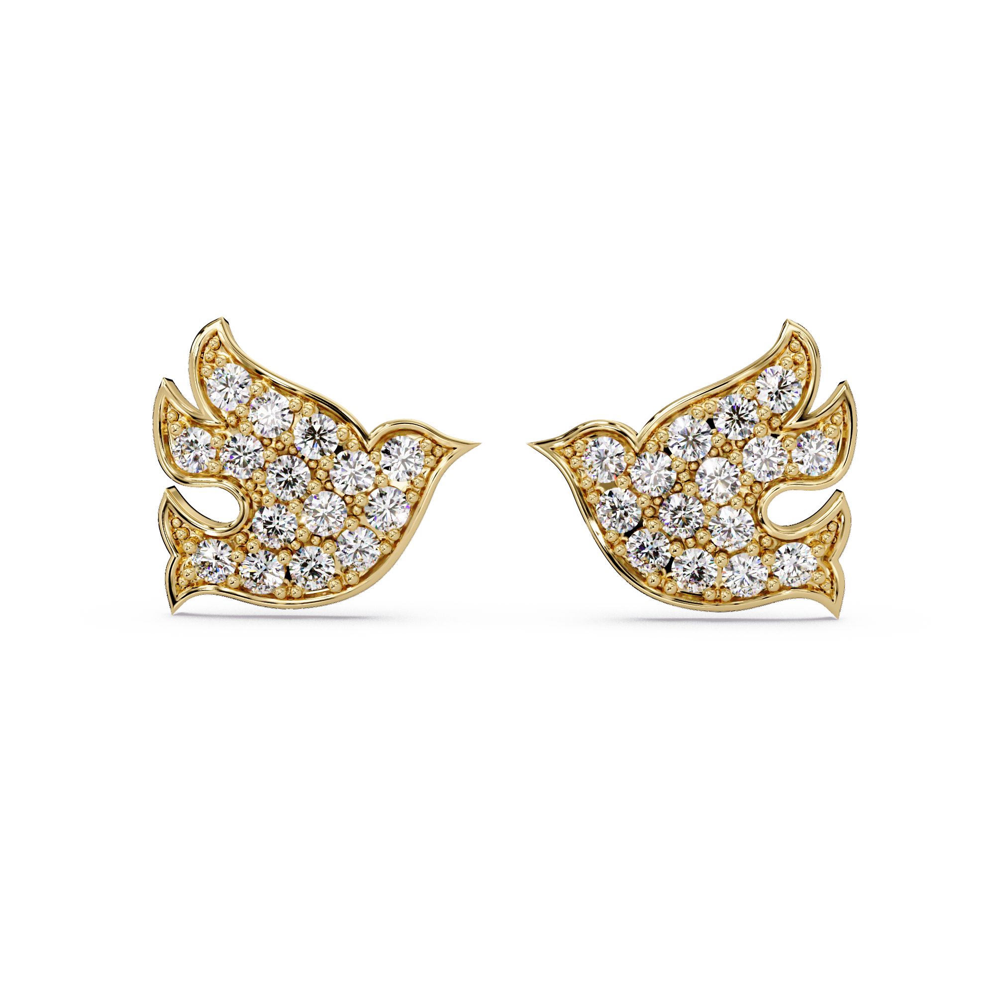 0.75 Carat Lab Grown Diamond Bird Design Earrings