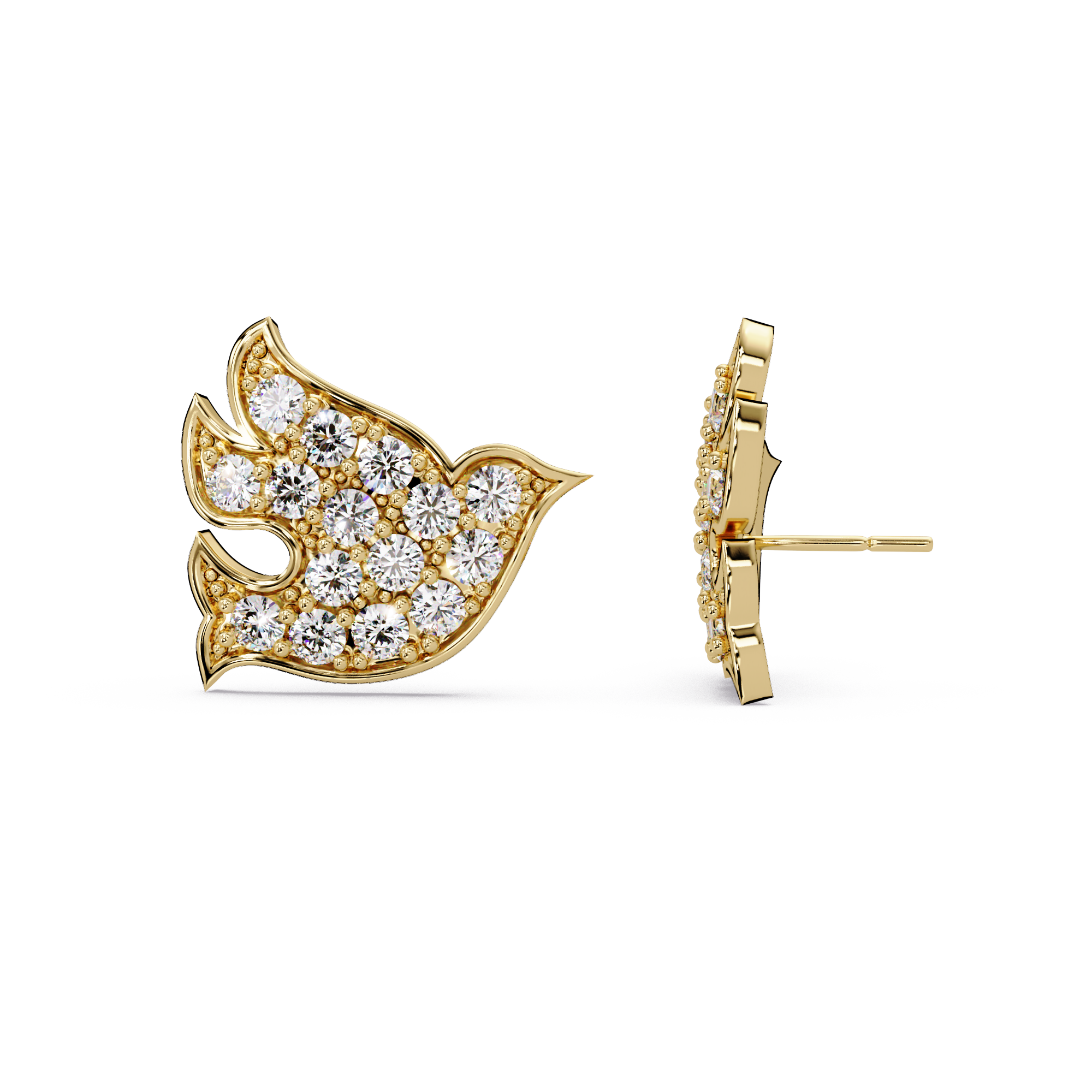 0.75 Carat Lab Grown Diamond Bird Design Earrings