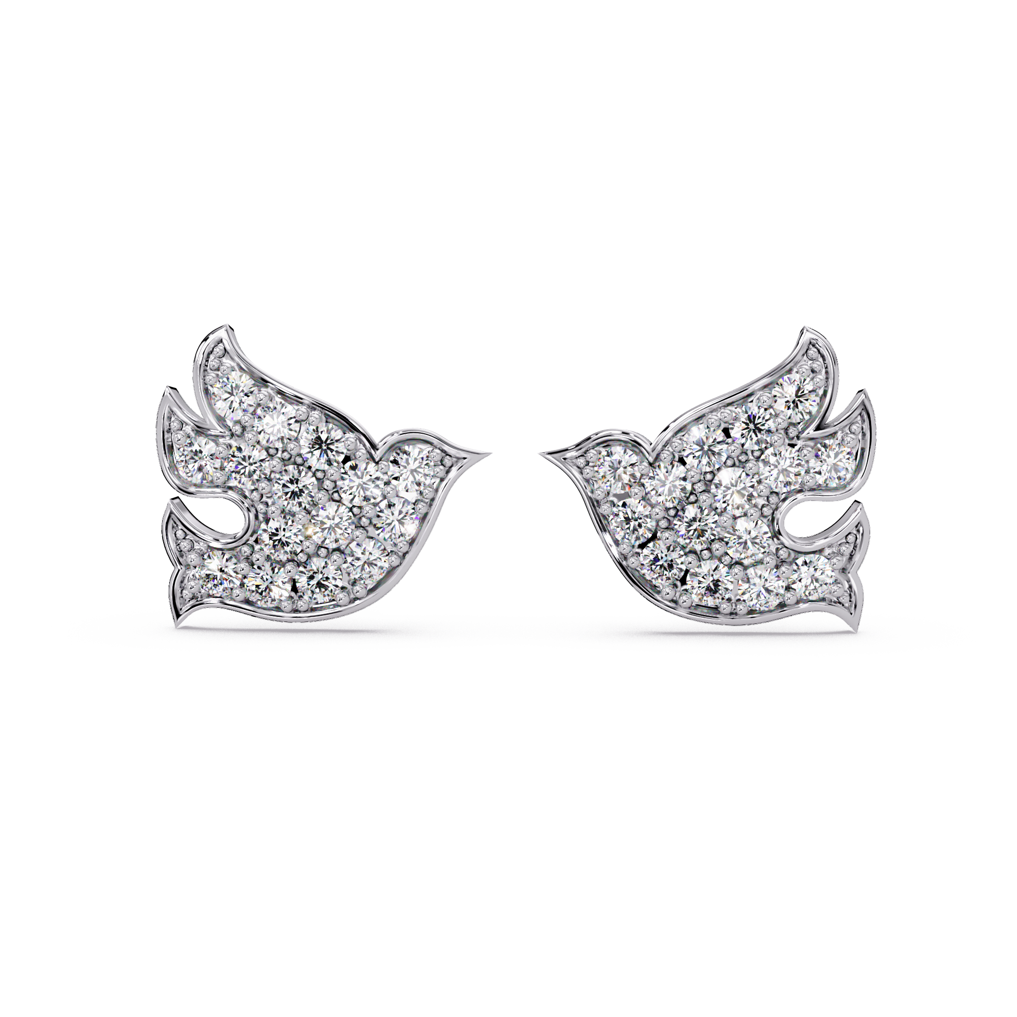 0.75 Carat Lab Grown Diamond Bird Design Earrings