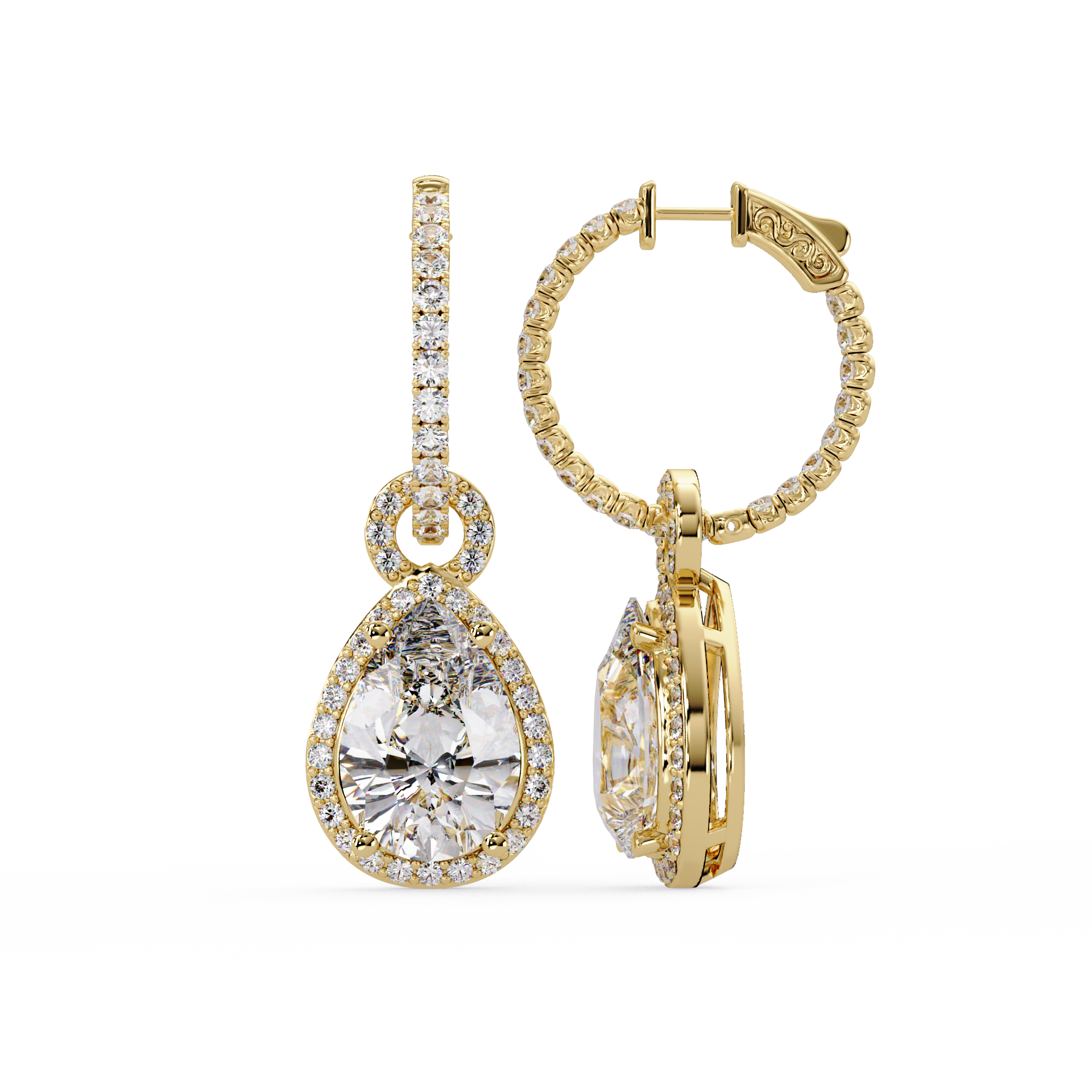 Pendientes tipo chaqueta con diamantes cultivados en laboratorio de 3,25 quilates