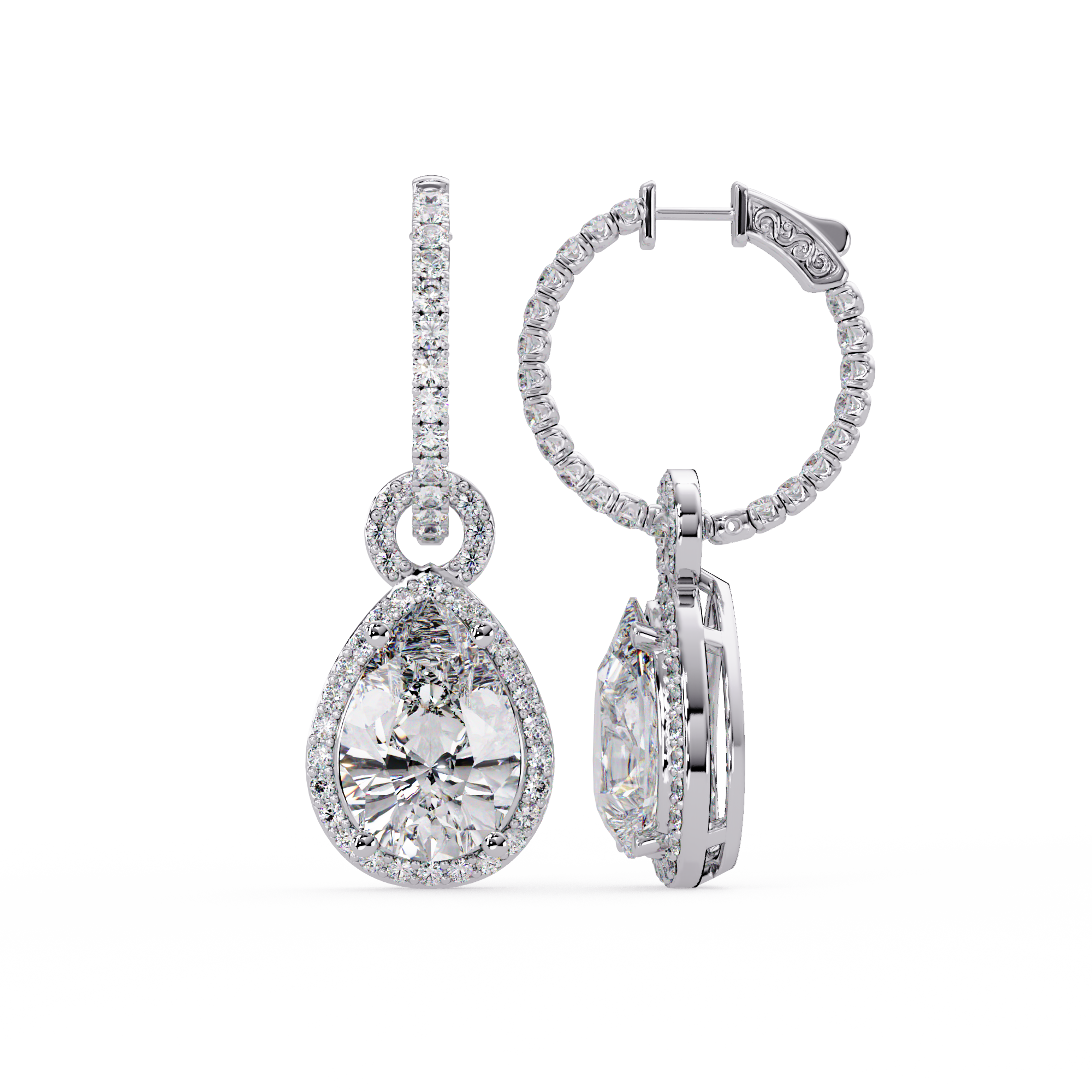 Pendientes tipo chaqueta con diamantes cultivados en laboratorio de 3,25 quilates