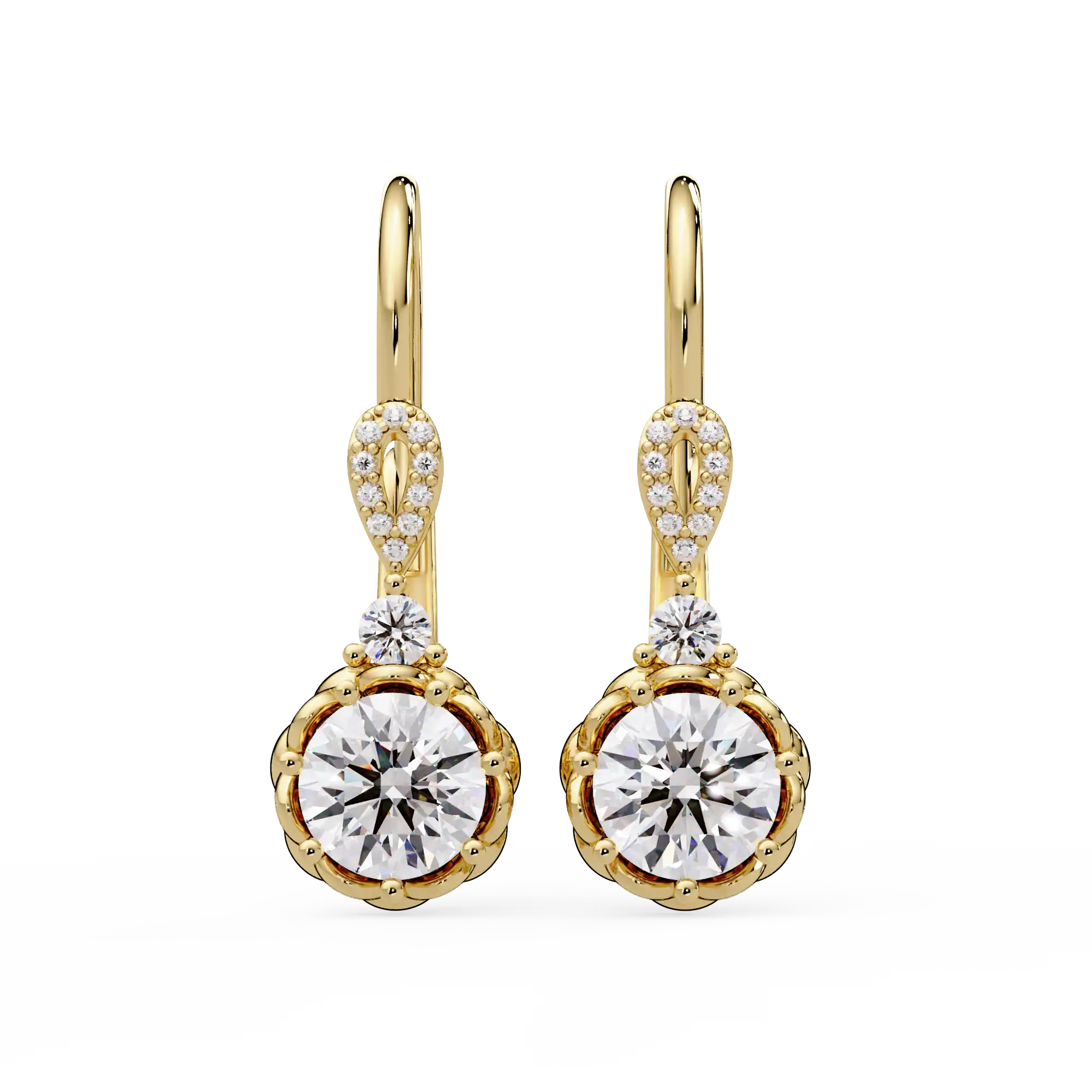 Pendientes tipo chaqueta con diamantes cultivados en laboratorio de 3,25 quilates