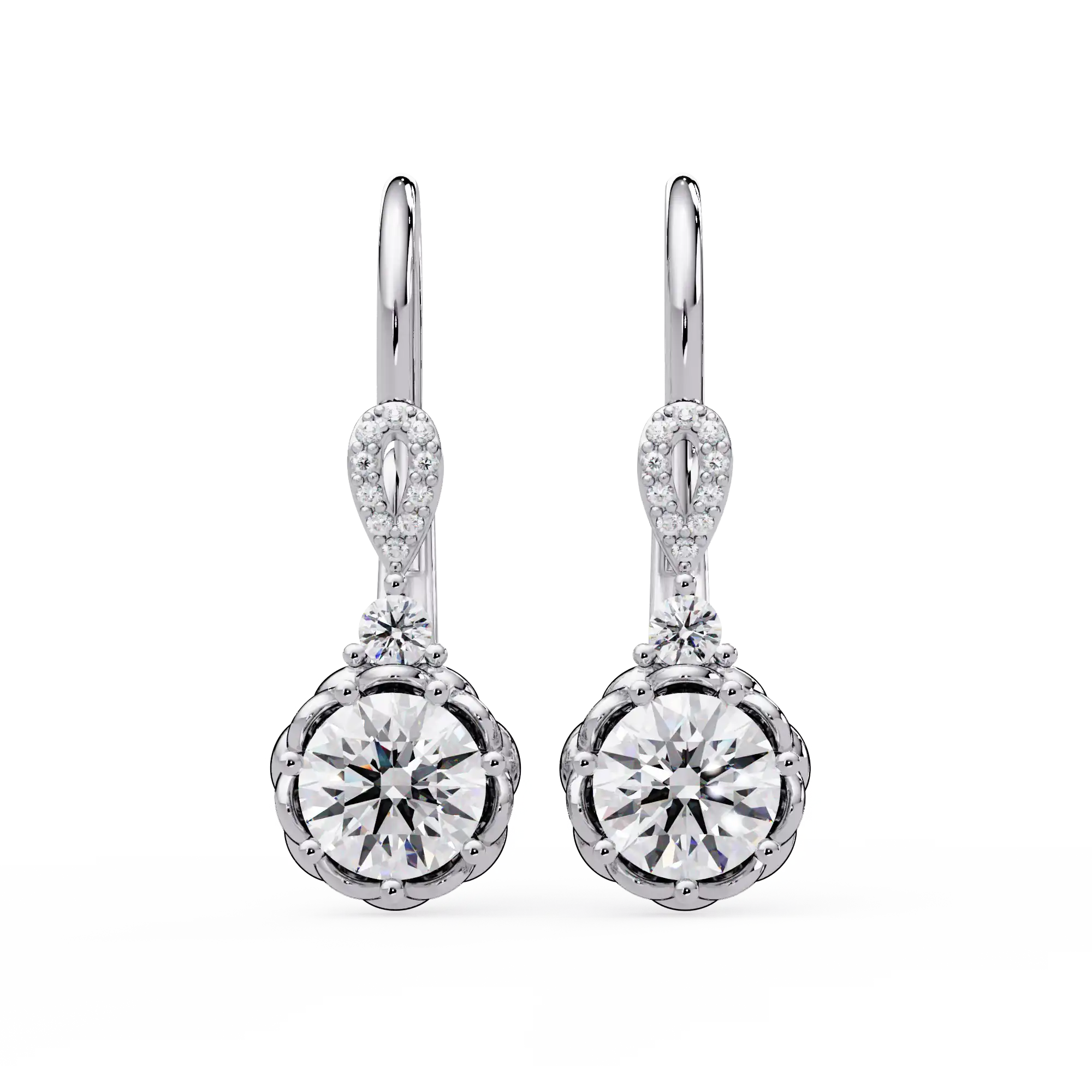 Pendientes tipo chaqueta con diamantes cultivados en laboratorio de 3,25 quilates