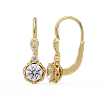 2 CT Round Drop Lab Grown Diamond Earrings with Halo