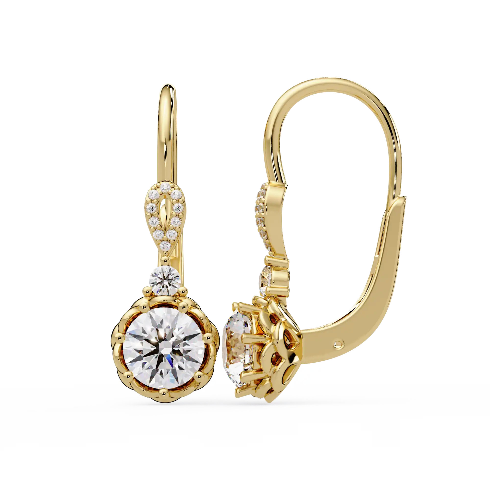 Pendientes tipo chaqueta con diamantes cultivados en laboratorio de 3,25 quilates