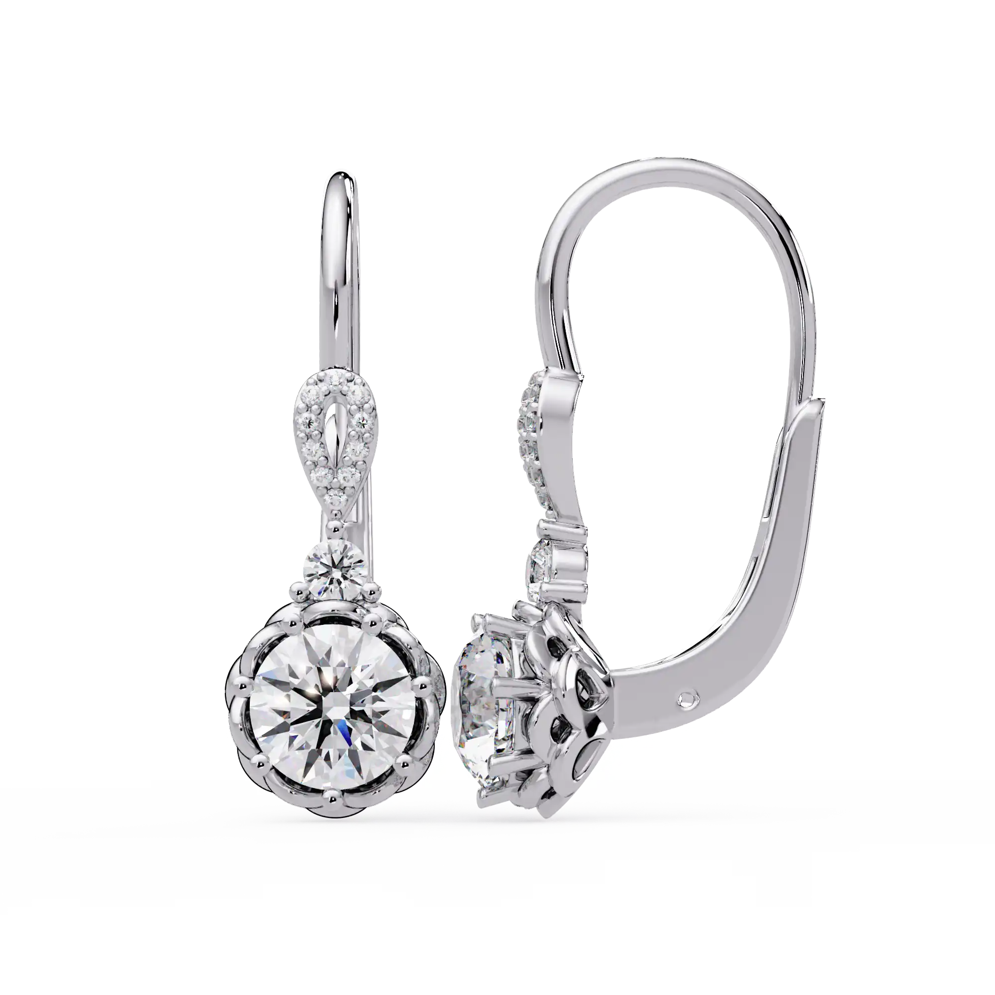 Pendientes tipo chaqueta con diamantes cultivados en laboratorio de 3,25 quilates