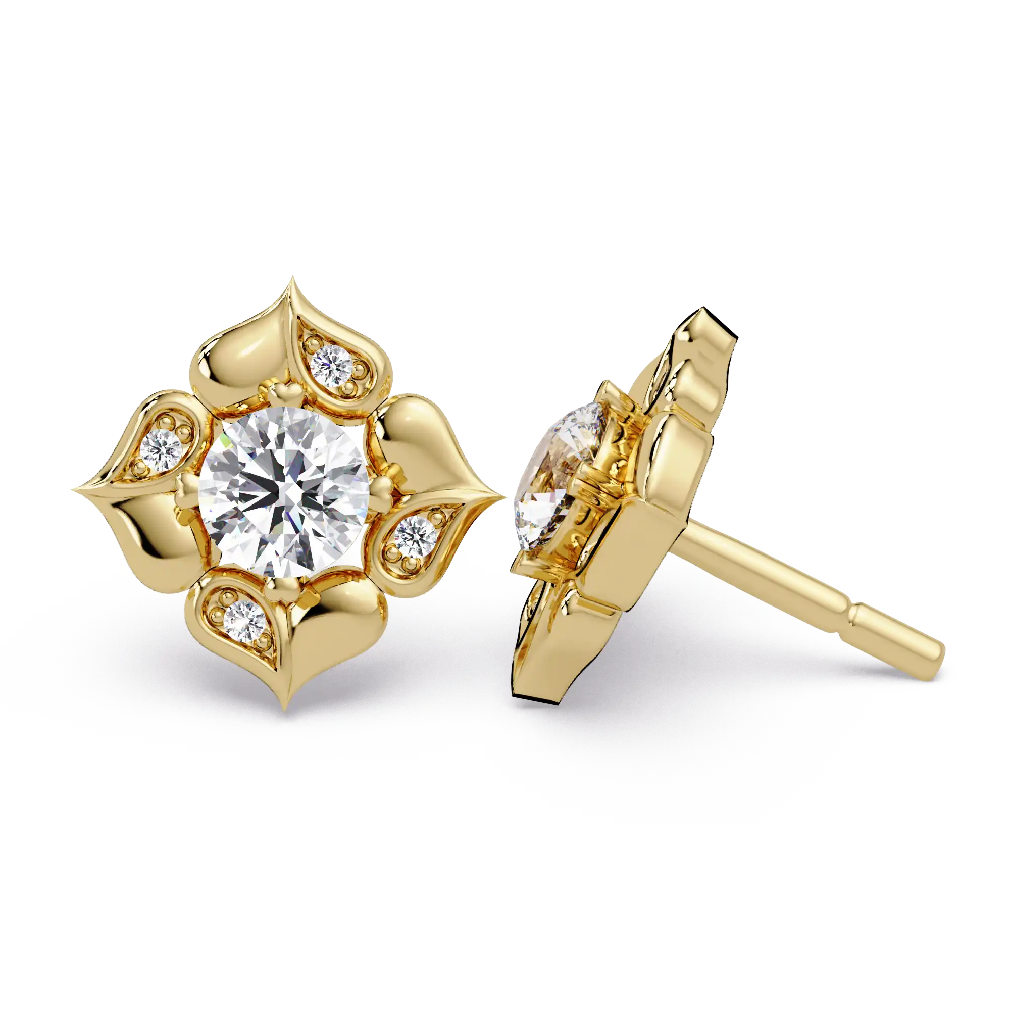 1 CT Floral Inspired Lab Grown Diamond Earrings