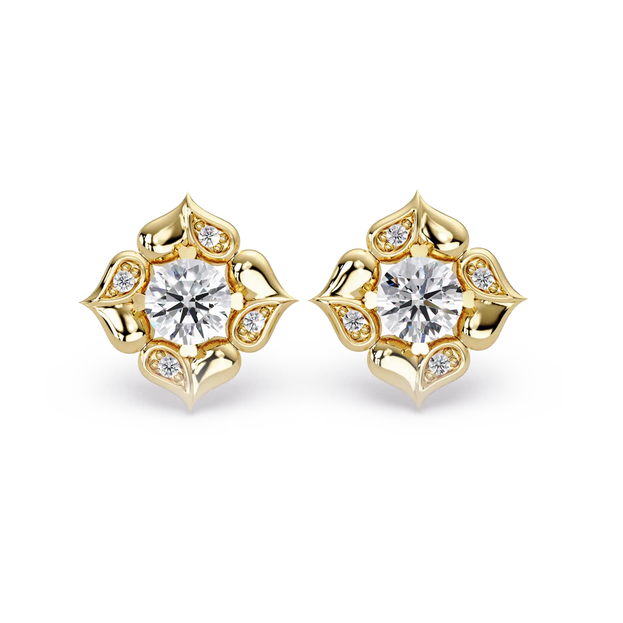 1 CT Floral Inspired Lab Grown Diamond Earrings
