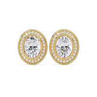 2.75 CT Oval Halo Lab Grown Diamond Earrings