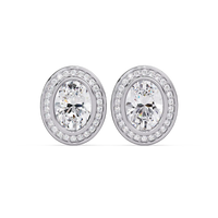 2.75 CT Oval Halo Lab Grown Diamond Earrings
