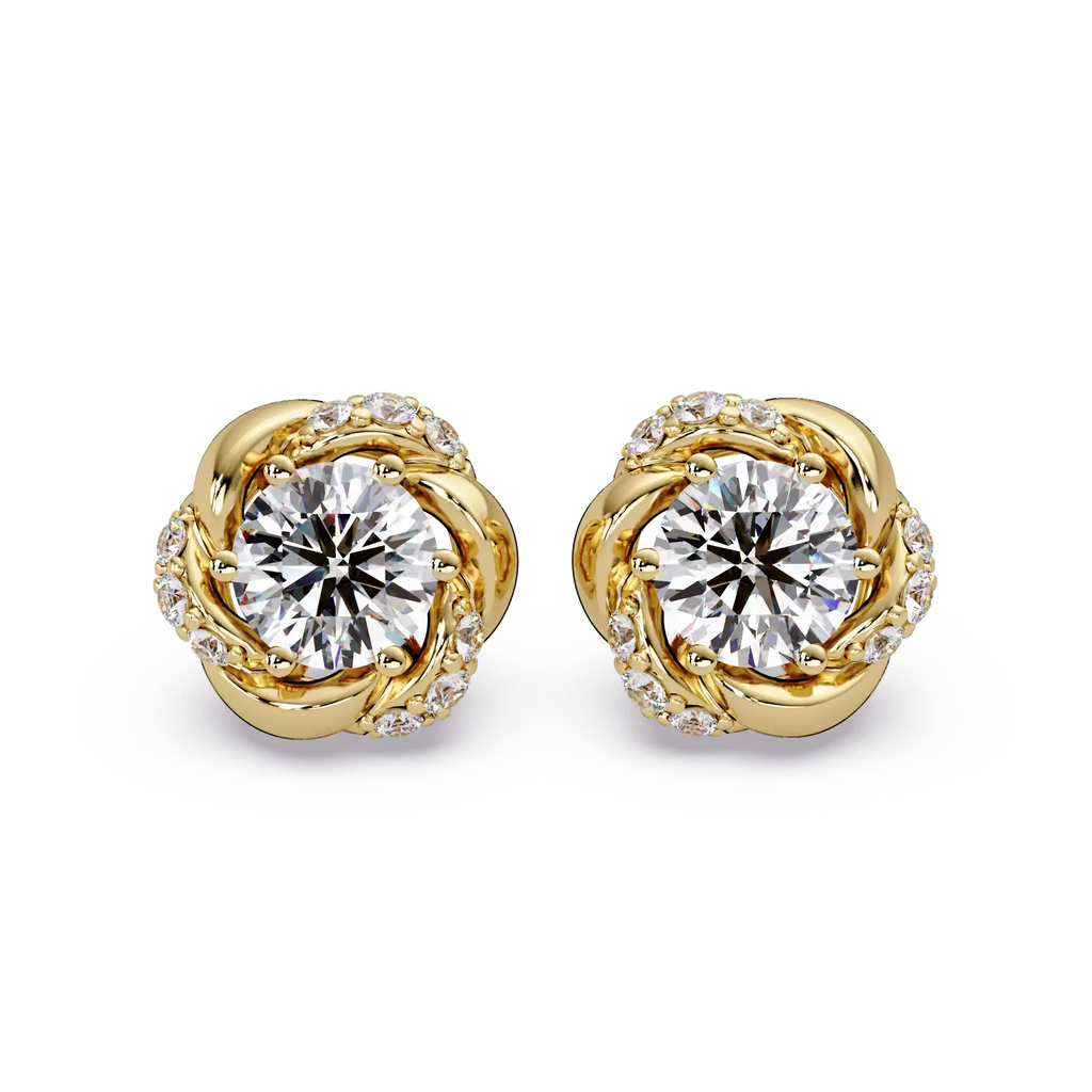 1 CT Twist Floral Lab Grown Diamond Earrings