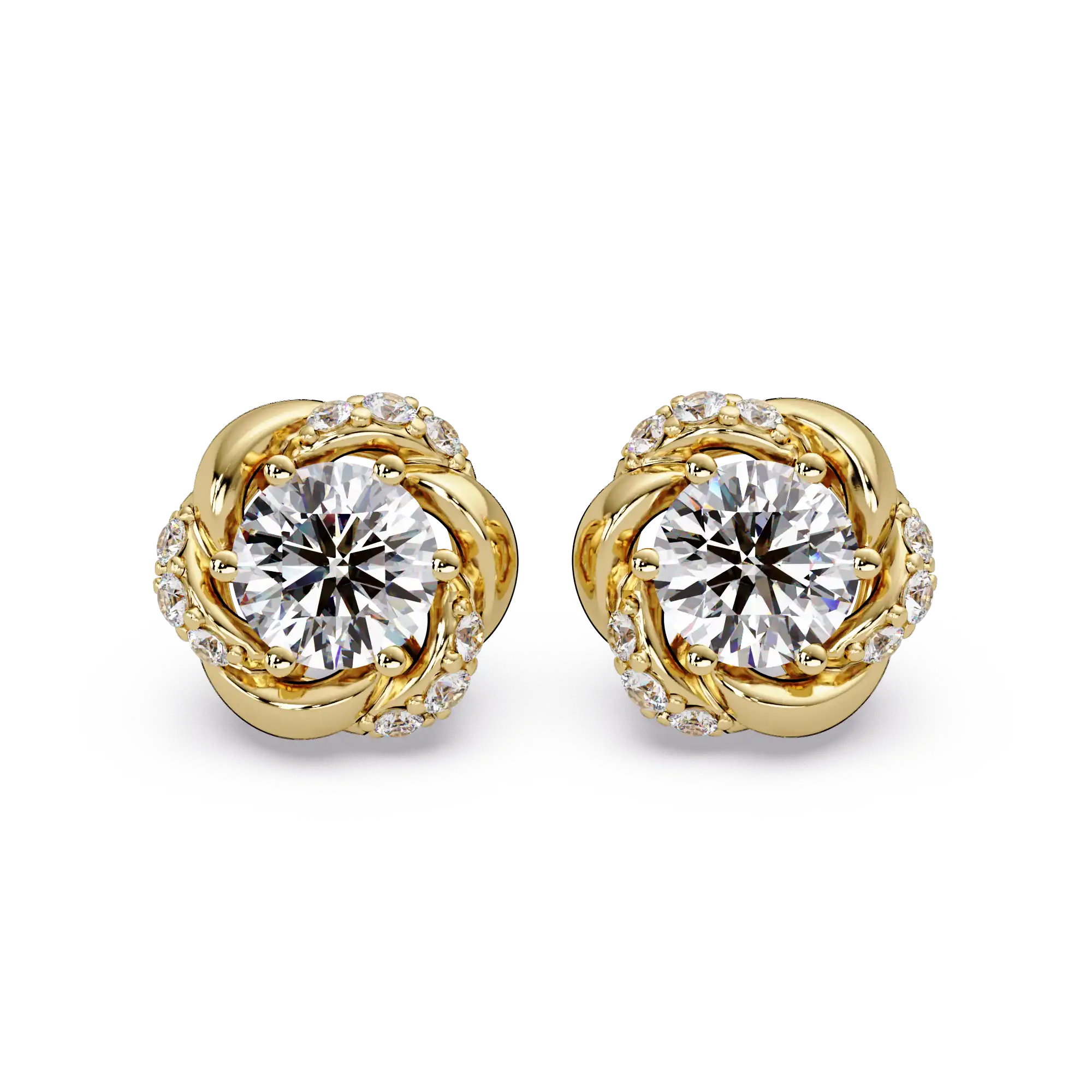 1 CT Twist Floral Lab Grown Diamond Earrings