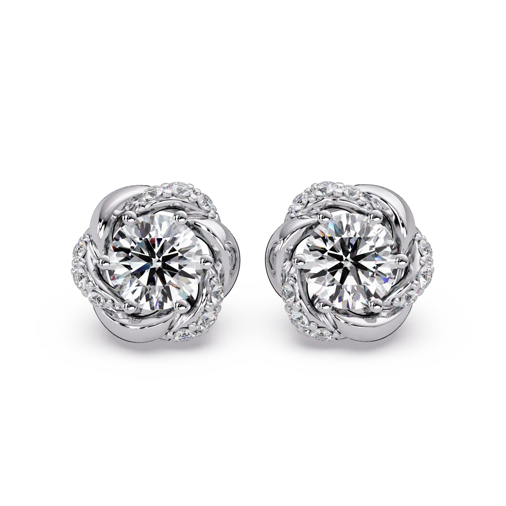 1 CT Twist Floral Lab Grown Diamond Earrings