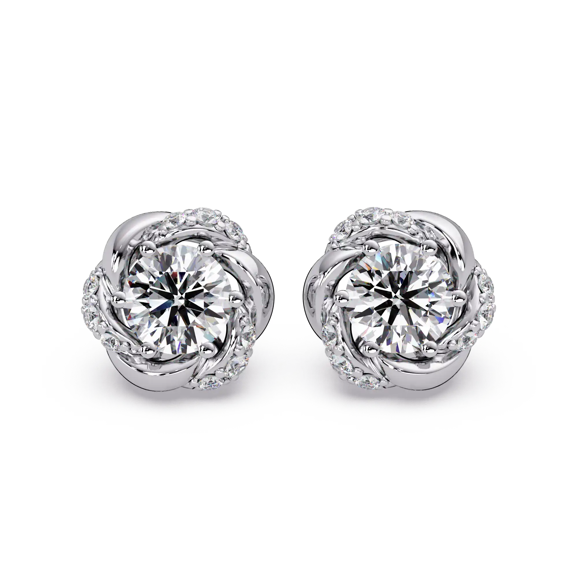 1 CT Twist Floral Lab Grown Diamond Earrings