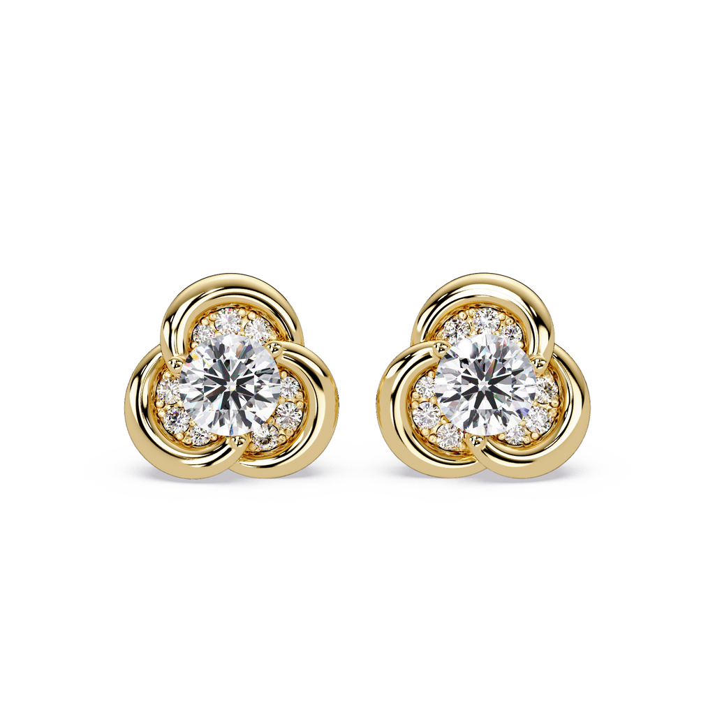 1.00 Carat Lab Grown Diamond Floral Stud Earrings