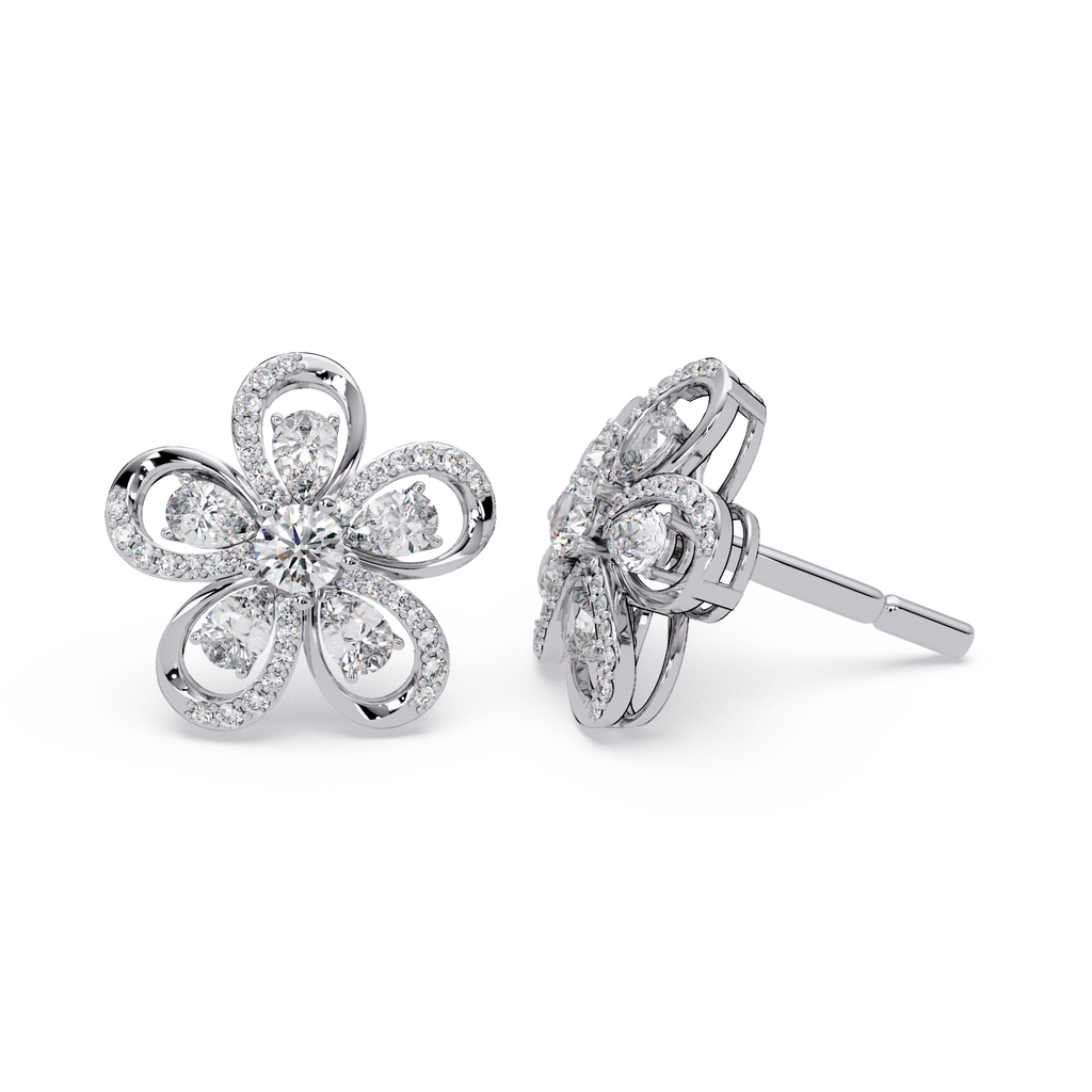 3.00 Carat Lab Grown Diamond Floral Earrings